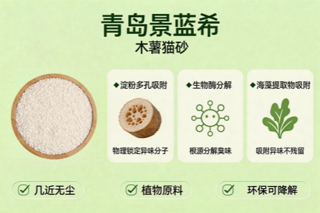 告别养猫异味困扰，青岛景蓝希木薯猫砂凭硬核除臭实力圈粉无数