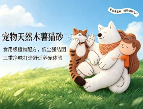 天然木薯猫砂｜食用级植物配方，低尘强结团，三重净味打造舒适养宠体验