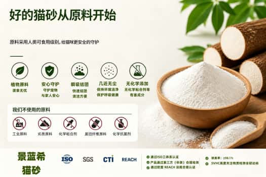 坚守原料本心 筑牢品质根基｜景蓝希以硬核原料与权威资质打造高品质宠物猫砂