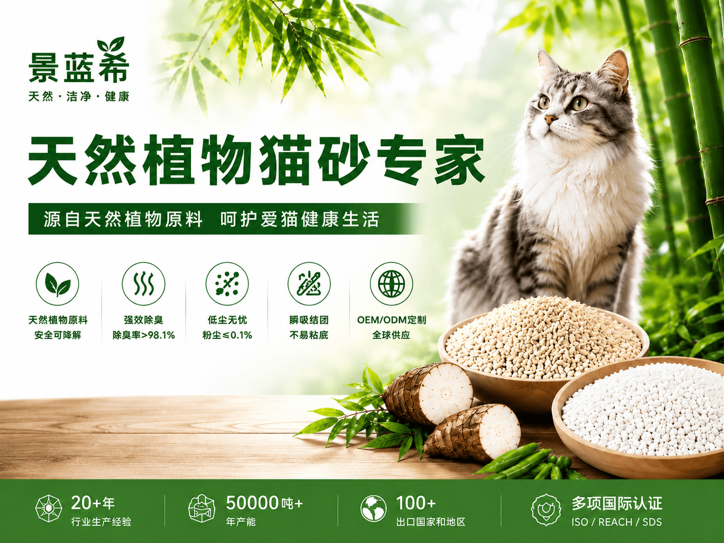 让猫砂回归自然：景蓝希植物猫砂解决方案